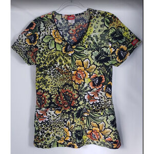 dickies floral nursing shirt small